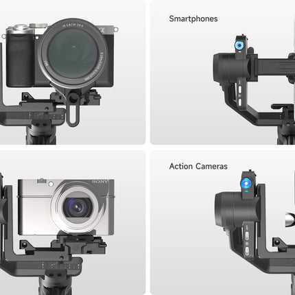FeiyuTech SCORP Mini 3 Pro Camera Gimbal Stabilizer, AI Tracking, Detachable Handle, Vlogging, Mirrorless Action Cameras, Phones