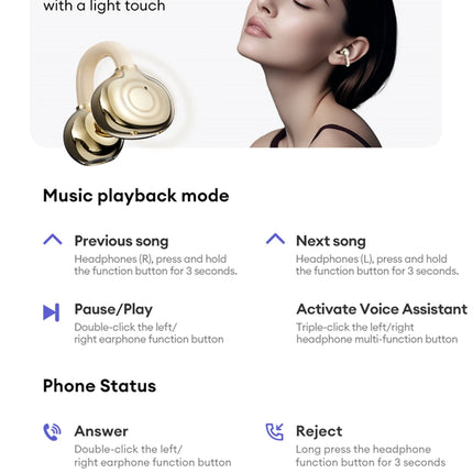 Lenovo LE302 Wireless Bluetooth 6.0 Headset Long Battery Life Sports Ear Clip Earphones HIFI Stereo Noise Cancelling Headphones