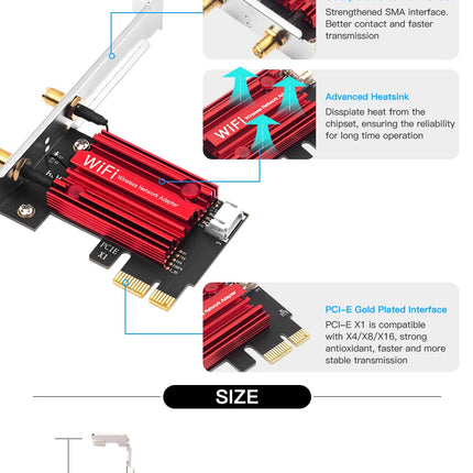 FENVI WiFi 5 PCI-E Wireless Adapter AC1200 Network Card Dual Band 2.4G/5GHz 802.11AC For Bluetooth 4.0 Desktop Windows 7/8/10/11