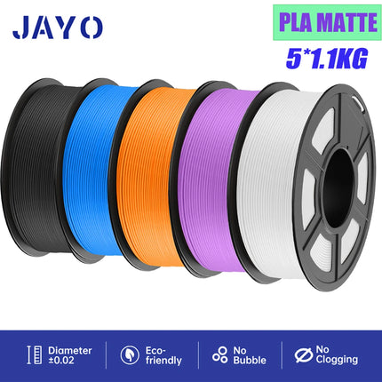 JAYO 3D Printer Filament  PETG PLA HSMPETG PLA PLUS 1.75mm 5Rolls 3D Printing Materials for 100% No Bubble &FDM 3D Pen DIY Gift
