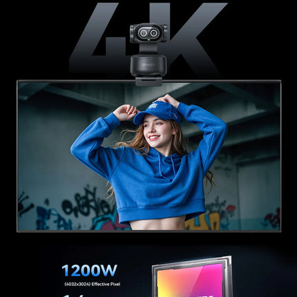 4K Webcam PTZ Web Camera EMEET PIXY Dual-Camera AI Tracking Video Camera for Streaming With SonySensor Gesture Control Autofocus