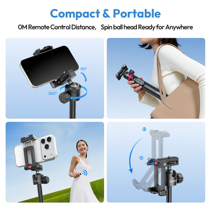 Ulanzi MT-44 B Universal Phone Tripod 1.5M Dual-Camera Setup Selfie Stick With Wireless Bluetooth for Sony Canon iPhone Xiaomi