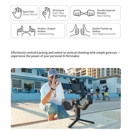 FeiyuTech SCORP Mini 3 Pro Camera Gimbal Stabilizer, AI Tracking, Detachable Handle, Vlogging, Mirrorless Action Cameras, Phones