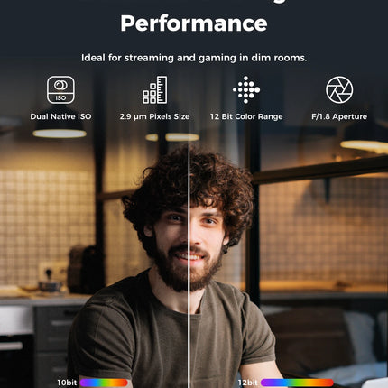 OBSBOT Meet SE 1080P 100FPS Webcam for PC, AI Framing Streaming Camera with 1/2.8" Sensor, Beauty Mode, Gesture Control, HDR