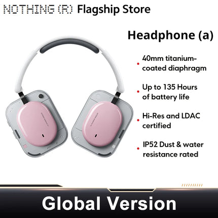 NOTHING Headphone (a) Wireless Bluetooth Headphone Long Battery Life 40 Db Active Noise Cancelling Hi Res Ldac Ip52 Waterproof