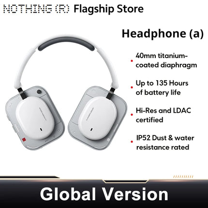 NOTHING Headphone (a) Wireless Bluetooth Headphone Long Battery Life 40 Db Active Noise Cancelling Hi Res Ldac Ip52 Waterproof