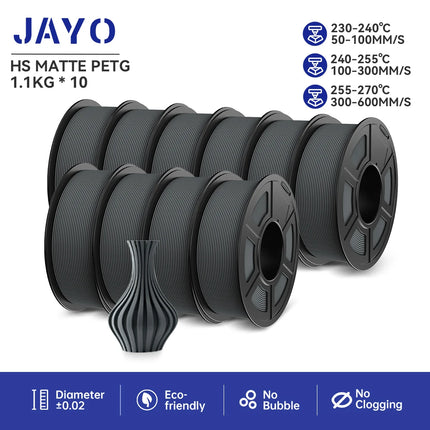 JAYO 10 Rolls PLA Plus / PETG / High Speed Matte PLA / PLAFilament 175mm No Bubbles Smooth Multiple Colors Optional for 3D Print