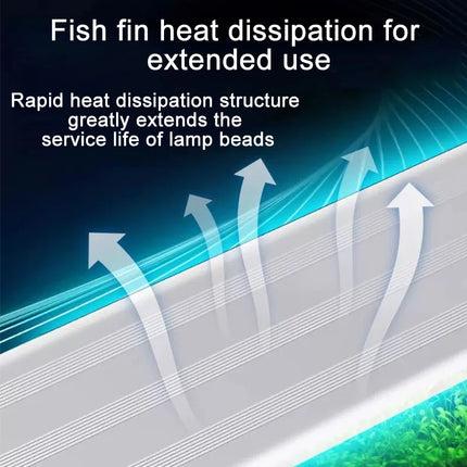 Aquarium LED Fish Tank Light, 3 Color Full Spectrum Adjustable Water Plant Lamp, Telescopic Clip-On Light for 18-75cm Aquariums