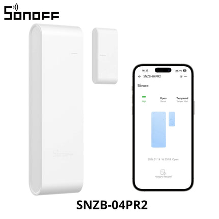SONOFF SNZB-04PR2 SenseGuard DW Gen2 Zigbee Door/Window Sensor Active Security with Tamper Alerts App Monitoring via ZBBridge-P