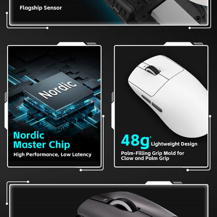 ATK VXE Dragonfly R1 Mouse of The Game E-Sports Long Battery Life Paw3395 Lightweight Ergonomic Three-Mode Bluetooth Mouse