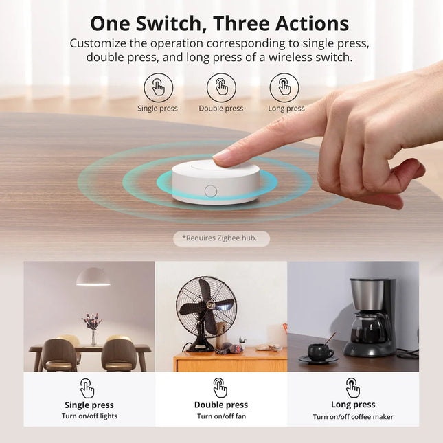 SONOFF SNZB-01P Smart Zigbee Wireless Switch 1-10PCS Smart Scene via eWeLink Two-Way Control with TX Ultimate NSPanel Pro Switch