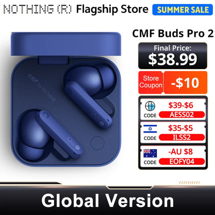Global Version Nothing CMF Buds Pro 2 By Earphone Bluetooth 5.3 with 50 dB Hybrid Active Noise Cancellation 6 HD MICS IP55