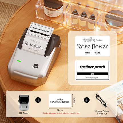 NIIMBOT B1 Portable Thermal Printer With Tapes 2 Inch Adhesive Label Printer Mini Bluetooth Sticker Maker Support Smartphones PC