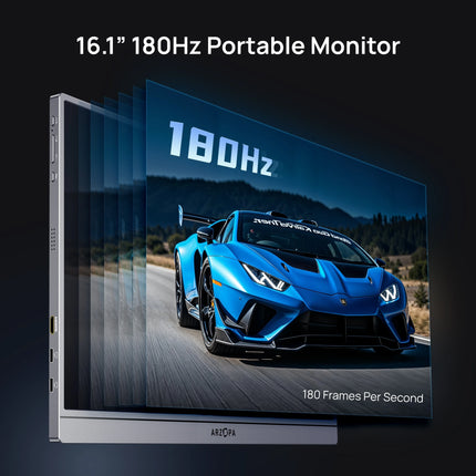 ARZOPA 16.1'' 2.5k Portable Monitor 180hz IPS 16:10 100%sRGB External Monitor for Laptop PS4/5 Switch MAC With HDMI/USB C Z3FC