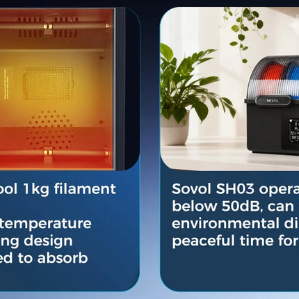 Sovol Filament Dryer 4 Spools, with 85℃ Max Temp, Auto Dehumiditification and Sealed Storage, Dual Independent Heating Chambers