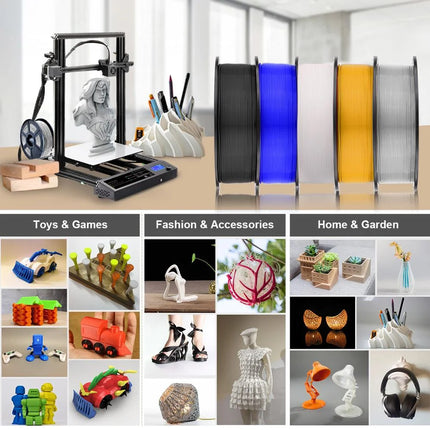 JAYO 3D Printer Filament  PETG PLA HSMPETG PLA PLUS 1.75mm 5Rolls 3D Printing Materials for 100% No Bubble &FDM 3D Pen DIY Gift