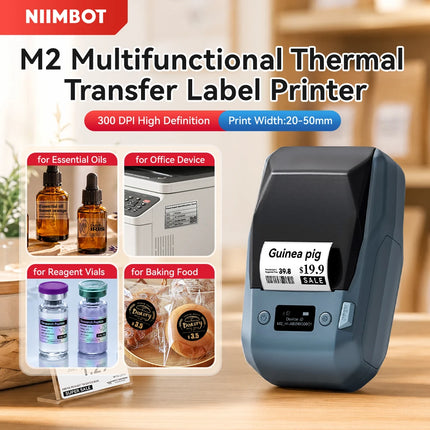 Niimbot M2 Thermal Transfer Label Printer 300 DPI High Definition Wireless 20-50 MM Print Width Label Maker Support Phone/PC