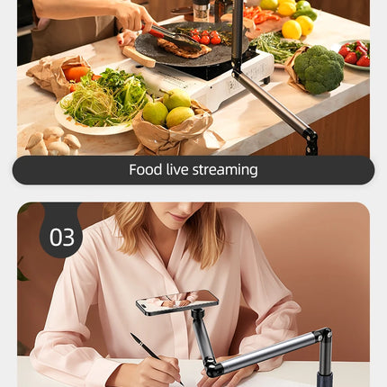 TELESIN Magnetic Mobile Phone Floor Stand Cantilever Live Broadcast Tablet Bracket Lifting Bracket Universal Mobile Phone Holder