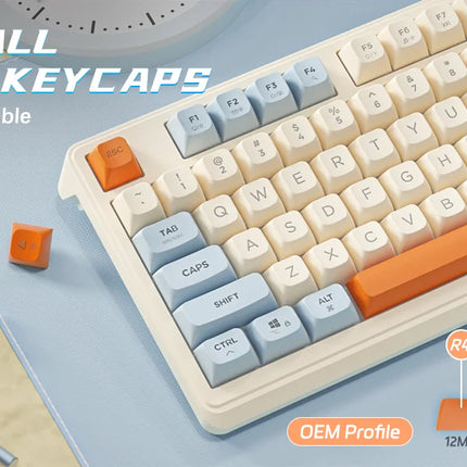 ZIYOU LANG Wireless Gaming Keyboard with Display Screen & Knob, Bluetooth/2.4GHz Quiet Membrane Keyboard, 3000mAh Rechargeable