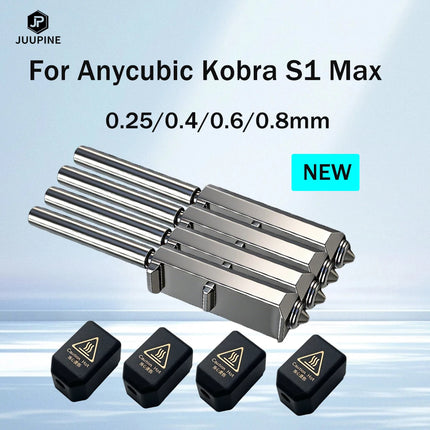For Anycubic Kobra S1 Max Nozzle with Silicone Sock 0.25 0.4 0.6 0.8 Kobra S1 Max Combo Accessories Extruder Hotend Parts