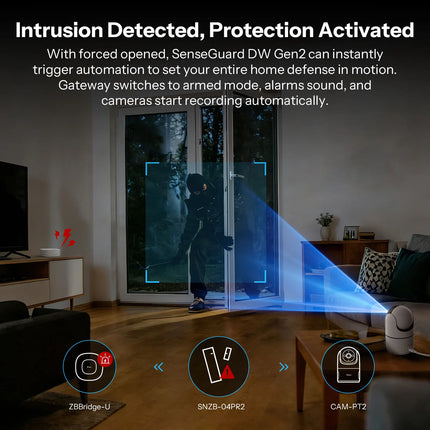 SONOFF SNZB-04PR2 SenseGuard DW Gen2 Zigbee Door/Window Sensor Active Security with Tamper Alerts App Monitoring via ZBBridge-P