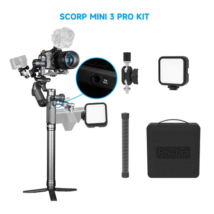 FeiyuTech SCORP Mini 3 Pro Camera Gimbal Stabilizer, AI Tracking, Detachable Handle, Vlogging, Mirrorless Action Cameras, Phones