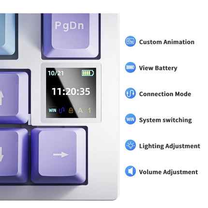 AJAZZ AK820/Pro Wireless Mechanical Keyboard Bluetooth 5.1 2.4G USB-C Wired Hot Swappable RGB Gaming Keyboard Gasket Mount with
