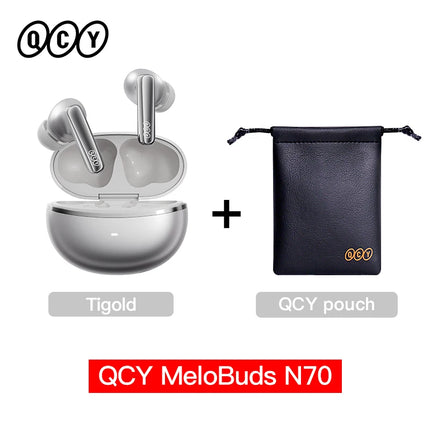 QCY MeloBuds N70 Adaptive ANC Wireless Earbuds Bluetooth 6.0 LDAC Hi-Res Audio 6 Mics Wireless Charging Earphones 50Hrs IPX5