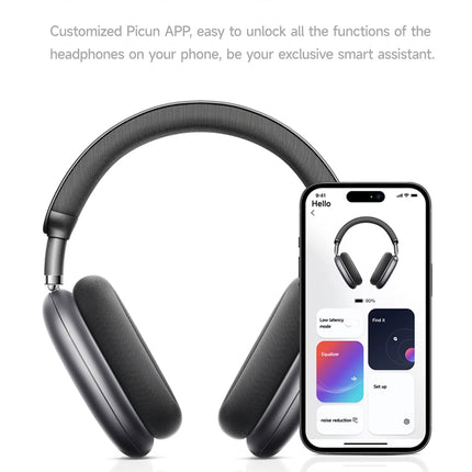 Picun F8 Pro ANC Wireless Headphones Head Tracking 3D Spatial Audio -52dB ANC HIFI Bluetooth Headset ENC HD Mic Low-Latency APP