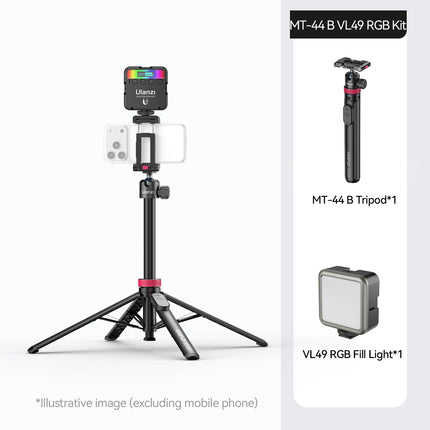 Ulanzi MT-44 B Universal Phone Tripod 1.5M Dual-Camera Setup Selfie Stick With Wireless Bluetooth for Sony Canon iPhone Xiaomi