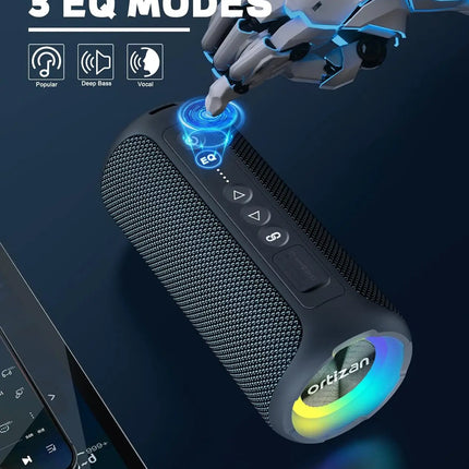 Ortizan Bluetooth Speakers 40W Enhanced Bass Portable Outdoor Wireless Speaker 30Hrs IP7 Waterproof Shower Speaker Bluetooth 5.3