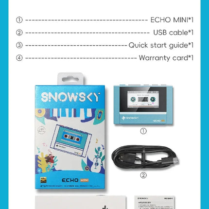 FiiO/SnowSky Echo MP3 Mini Music Player Playback 3.5mm/4.4mm Headphones Output Bluetooth HiFi Pure Music Player Custom Gifts