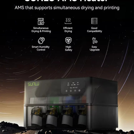 SUNLU AMS Heater,20min to 70°C,Dry&Print Simultaneously.Dual-Duct, Uniform Heat. Full AMS Compatibility,Smart Humidity,Fast Ship