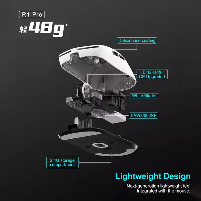 ATK VXE R1 Pro MAX Dragonfly R1 Bluetooth Gaming Mouse PAW3395 2.4G Wireless E-sports Mice Rechargeable Lightweight Ergonomic