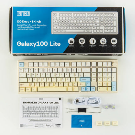 EPOMAKER Galaxy100 Lite QMK/VIA 96% ANSI US Layout Gasket Hot-Swap Wired/2.4GHz/BT Wireless 1800 Aluminum Mechanical Keyboard