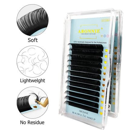 Abonnie Cashmere Classic Individual Eyelashes Extensions Ultra Matte Black Lashes Fluffy Cilia All Size Cilios