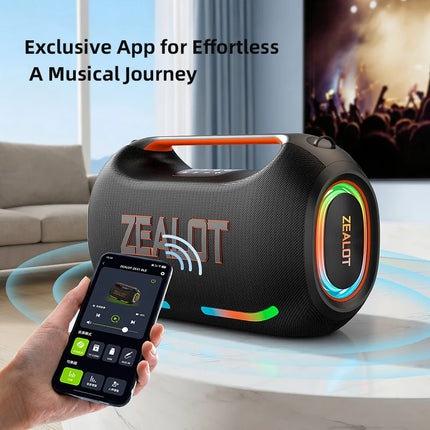 ZEALOT ZE41 250W Bluetooth Subwoofer | 48000mAh Long-Lasting Battery, RGB Lights, OTG Recording, Smart APP Control