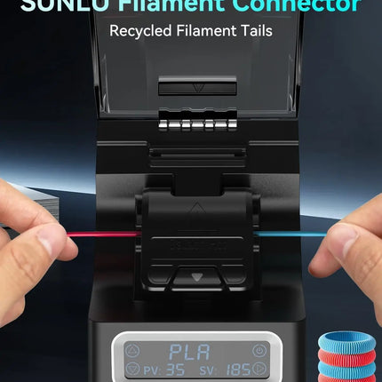 SUNLU Filament Connector FC01 for 1.75mm PLA/ABS/PETG/PA/PC Filament Fast Welding Splicer Simple to Use with 200pcs PTFE Sleeve