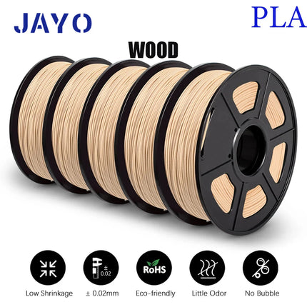 JAYO 3D Printer Filament  PETG PLA HSMPETG PLA PLUS 1.75mm 5Rolls 3D Printing Materials for 100% No Bubble &FDM 3D Pen DIY Gift