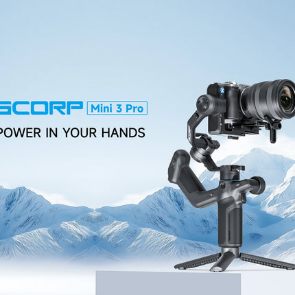 FeiyuTech SCORP Mini 3 Pro Camera Gimbal Stabilizer, AI Tracking, Detachable Handle, Vlogging, Mirrorless Action Cameras, Phones