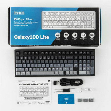 EPOMAKER Galaxy100 Lite QMK/VIA 96% ANSI US Layout Gasket Hot-Swap Wired/2.4GHz/BT Wireless 1800 Aluminum Mechanical Keyboard
