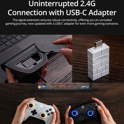 8BitDo Ultimate 2 Wireless 2.4G Gaming Controller with Charging Dock, TMR Joystick Bluetooth Gamepad for PC, Windows ,Android