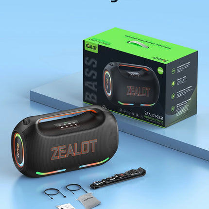 ZEALOT ZE41 250W Bluetooth Subwoofer | 48000mAh Long-Lasting Battery, RGB Lights, OTG Recording, Smart APP Control