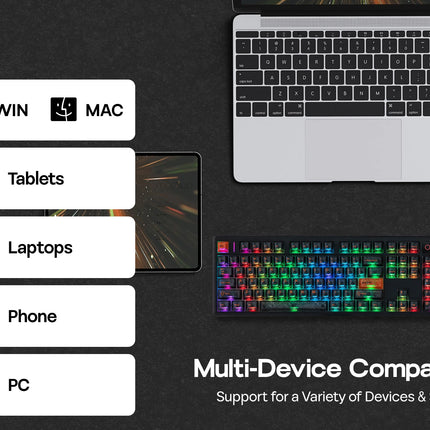 EPOMAKER TH108 V2 PRO 100% ANSI US Layout Wired/Bluetooth/2.4Ghz Wireless Mac Modifier Mechanical Keyboard with Screen & Knob