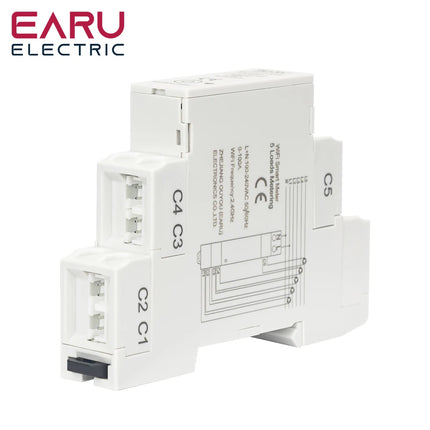EARU Tuya Smart WiFi Energy Meter 100A with 5 CT Clamp for Solar PV System Power Production Consumption Bidirectional Monitoring