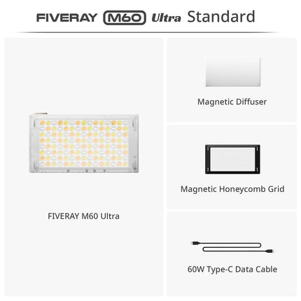 ZHIYUN Official FIVERAY M60 Ultra RGB Fill Light 60W Pocket Video Light 2500K~10000K APP Control For Vlog YouTube Live Streaming