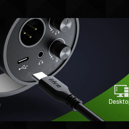 FIFINE USB/XLR Dynamic Microphone with Shock Mount,Touch-mute,Headphone Jack&Volume Control,for PC or Sound Card Recording -K688