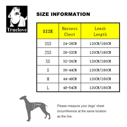 Truelove Reflective Dog Harness and Leash Set for Small Medium Dogs Soft Breathable No Pull Pet Vest Outdoor TLH3016+TLL25761