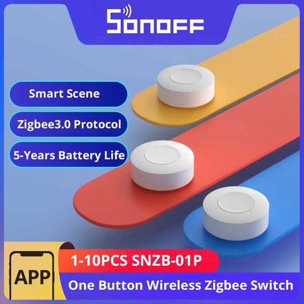 SONOFF SNZB-01P Smart Zigbee Wireless Switch 1-10PCS Smart Scene via eWeLink Two-Way Control with TX Ultimate NSPanel Pro Switch