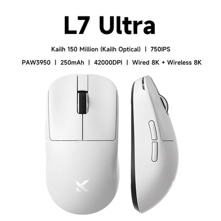 MCHOSE L7 Wireless Gaming Mouse L7 Ultra PAW3395 26K Sensor Dual 8K Polling 39g Ultra-Lightweight2.4GHz RF/BT/Wired Tri-Mode